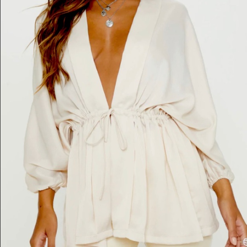 Plunge waist blouse